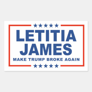 Make Trump Broke Again - Letitia James Rectangular Sticker