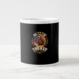 Make Turkey Great Again Funny Thanksgiving Trumpki Large Coffee Mug