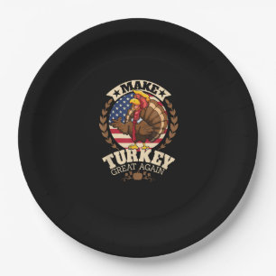Make Turkey Great Again Funny Thanksgiving Trumpki Paper Plate