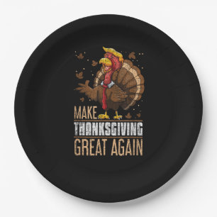 Make Turkey Great Again Funny Thanksgiving Trumpki Paper Plate