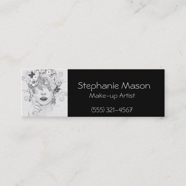 Make-up Artist Black Business card (Front)