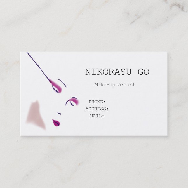 Make-up artist business card (Front)