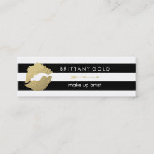 Make Up Artist Business Card - Chic Gold and Black