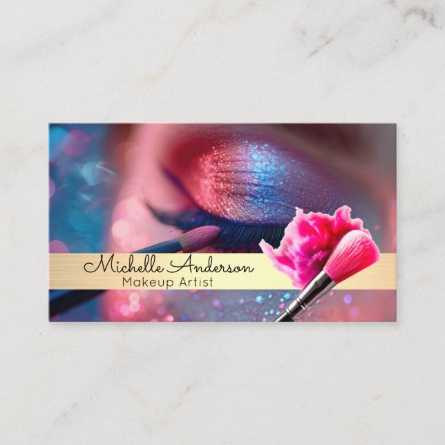 Make Up Artist | Colourful Foundation | Beauty  Business Card (Front)