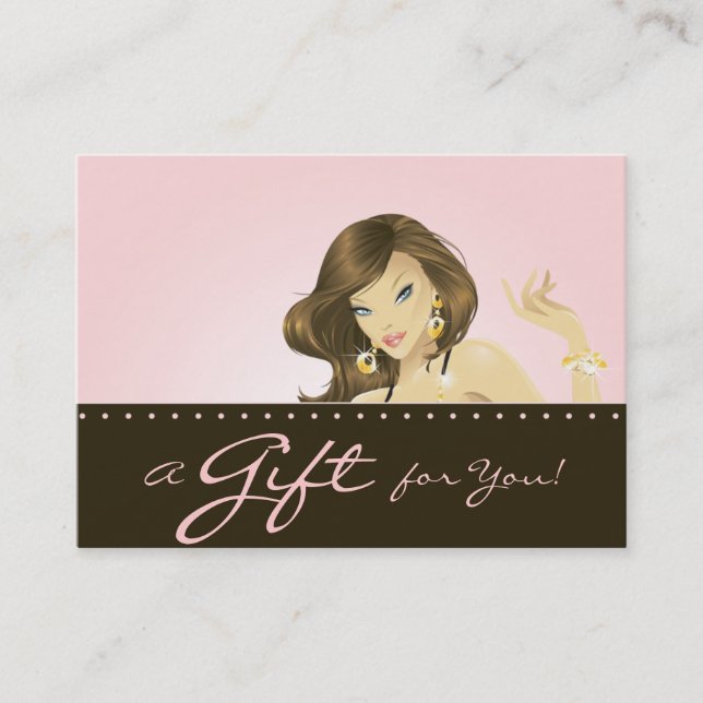 Make up Artist Gift Card Pretty Pink Woman (Front)