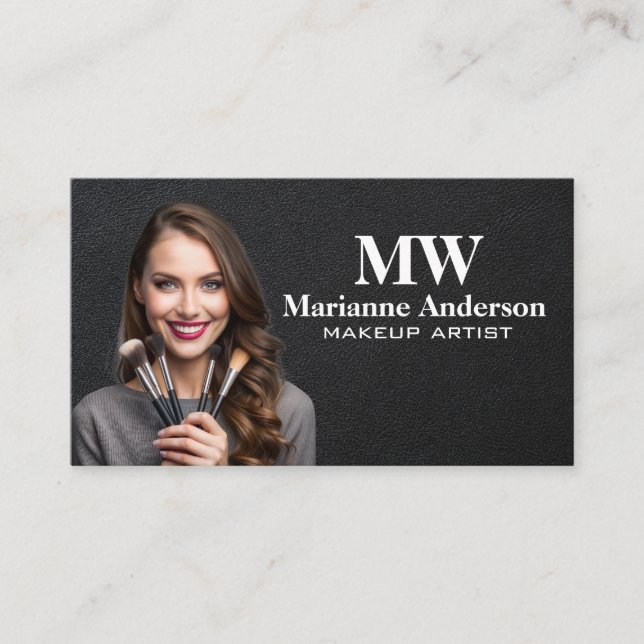 Make Up Artist Holding Brushes Appointment Card (Front)