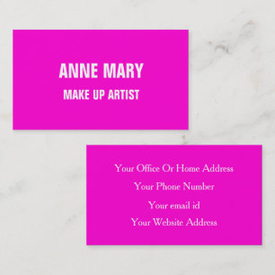 Make Up Artist Hot Pink Bright Colourful Salons Business Card