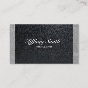 Make Up Artist / Leather / Grey Texture Business Card