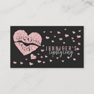 Make Up Artist Lips Rose Gold Heart gloss lipstick Business Card