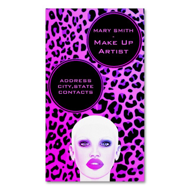 Make Up Artist Magnetic Business Card (Front Vertical)