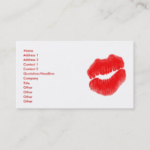 Make-up Artist Red Lips In White Business Card