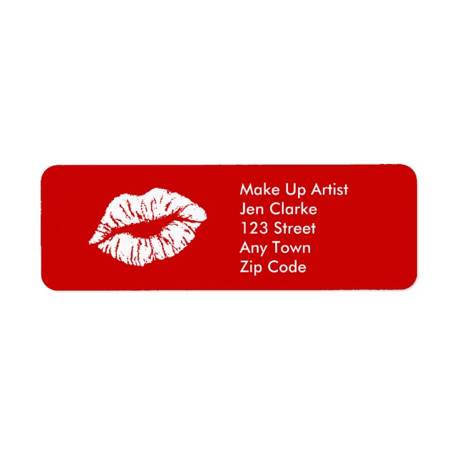Make Up Artist Return Address Labels Lips (Front)