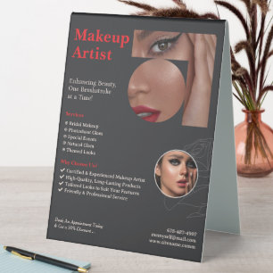 Make Up Artist Services Table Tent Sign