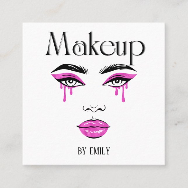 Make up Artist Square Business Card (Front)
