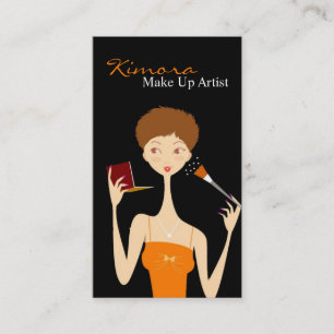 Make Up Artist Vector Shop Girl Business Card