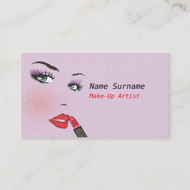 Make-Up Beauty Salon Business Card (Front)