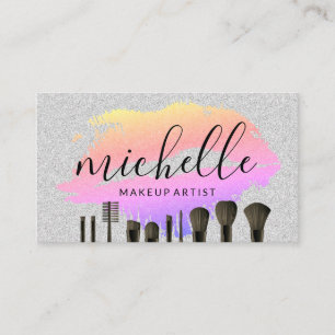 Make Up Brushed   Kiss Stain   Glitter Business Card
