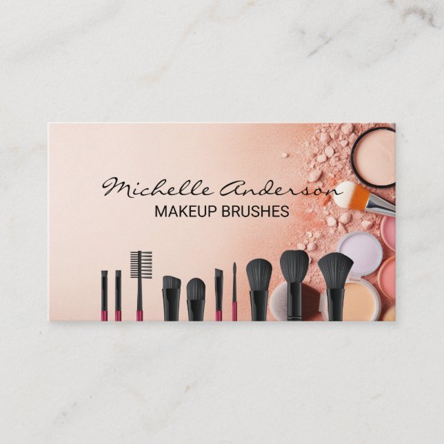 Make Up Brushes and Beauty Foundation Business Card (Front)