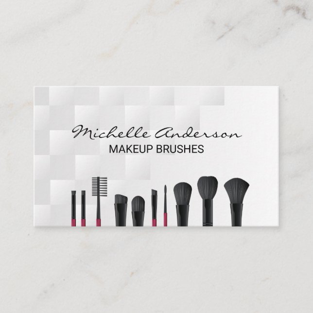 Make Up Brushes  Business Card (Front)