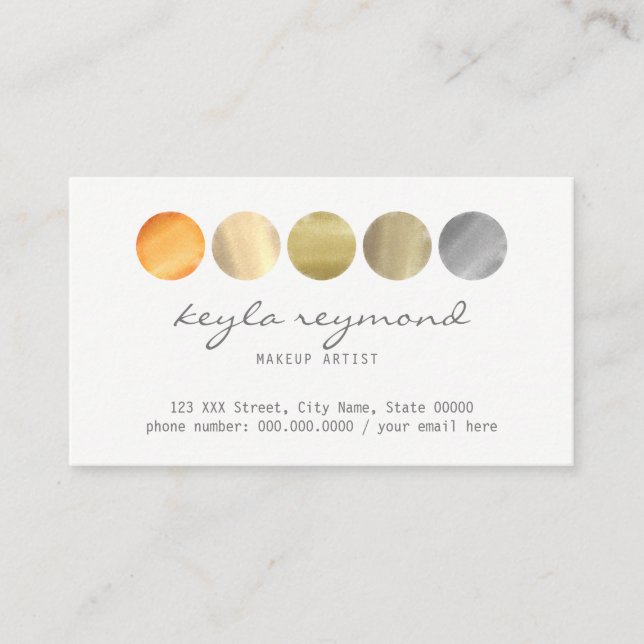 make-up colours palette / makeup artist business card (Front)