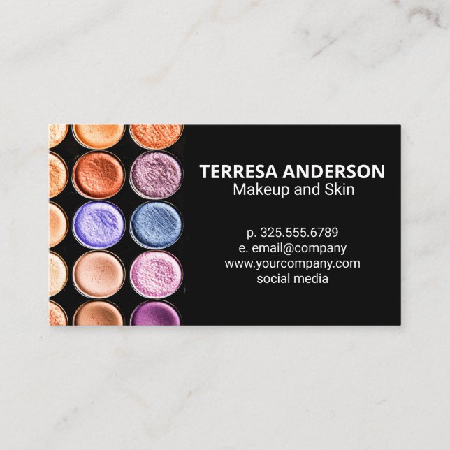 Make Up Foundation Colours Business Card (Front)