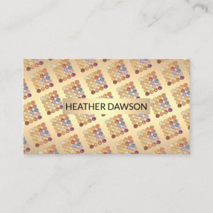 Make Up Foundation Kit Colourful Gold Business Card