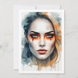 make up halloween invitation