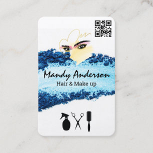 Make Up Kiss Stain Hair Care QR Code Business Card