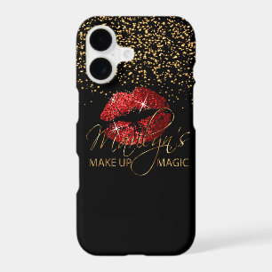 Make Up Magic with Gold Confetti & Red Lips