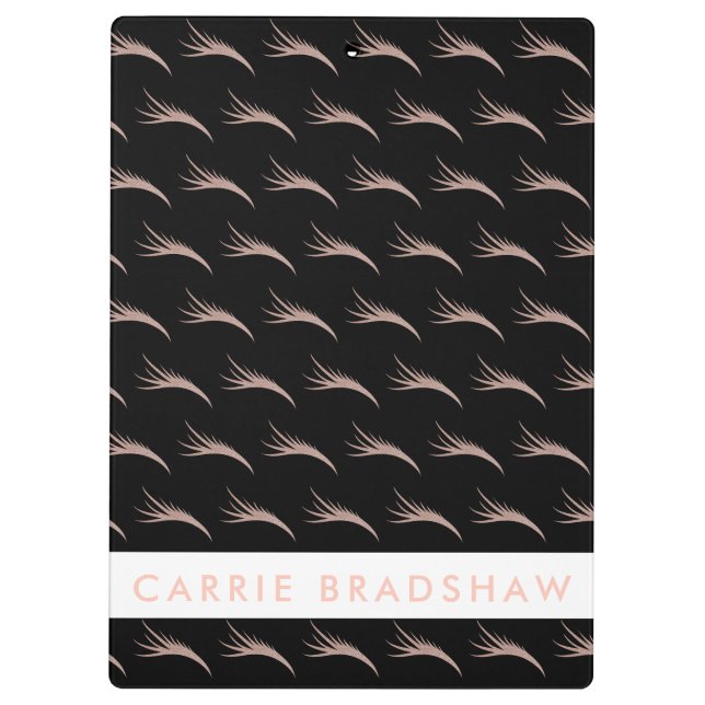 Make Up Rose Gold eyes Black Personalise Name Clipboard (Back)