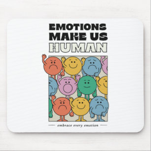 Make Us Human Retro Mental Health Positive Quote Mouse Mat