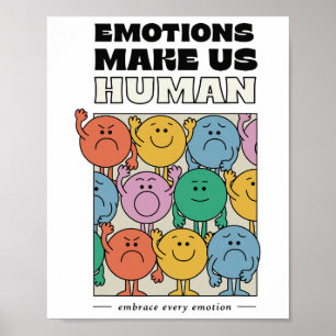 Make Us Human Retro Mental Health Positive Quote Poster