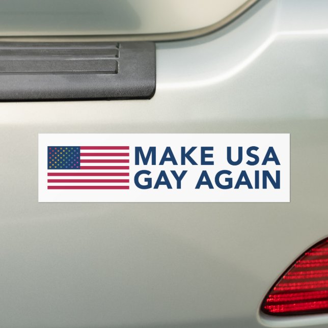 Make USA Gay Again Bumper Sticker (On Car)