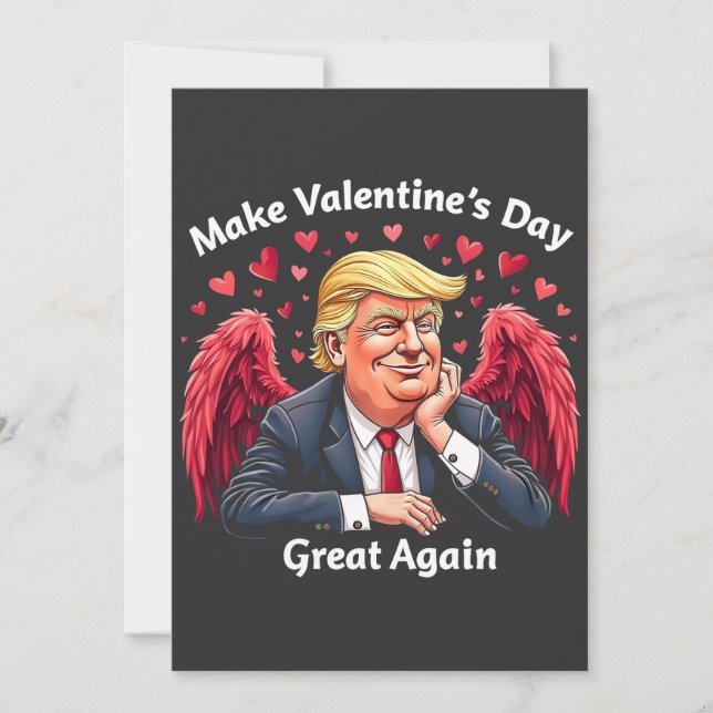 Make Valentine's Day Great Again Trump Lovers  Thank You Card (Front)
