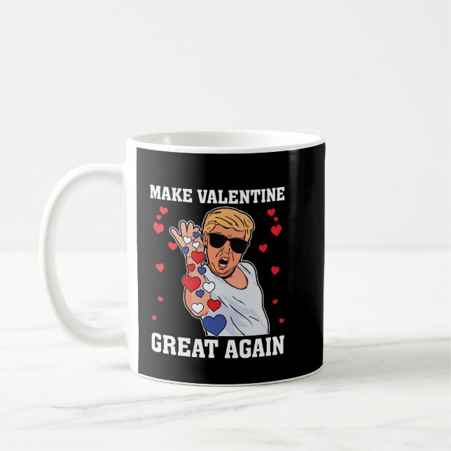 Make Valentines Great Again Trump Salt Hearts Coffee Mug (Left)