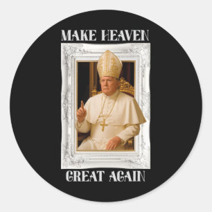 Make Vatican Great Again Funny Pope Trump Retro Ch Classic Round Sticker