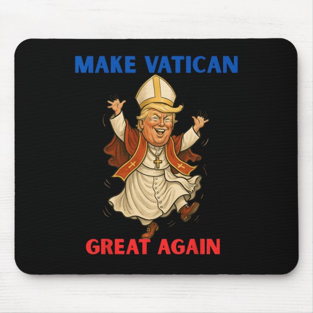 Make Vatican Great Again Funny Pope Trump Retro Ch Mouse Mat (Front)