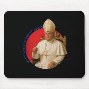 Make Vatican Great Again Funny Pope Trump Retro Ch Mouse Mat