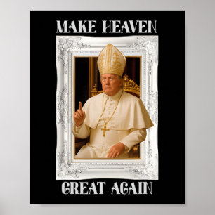 Make Vatican Great Again Funny Pope Trump Retro Ch Poster