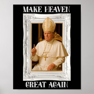 Make Vatican Great Again Funny Pope Trump Retro Ch Poster