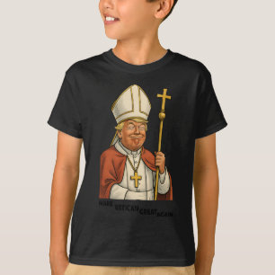 Make Vatican Great Again Funny Pope Trump Retro Ch T-Shirt