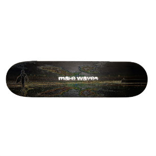 Make Waves Sunset Surfer Skateboard