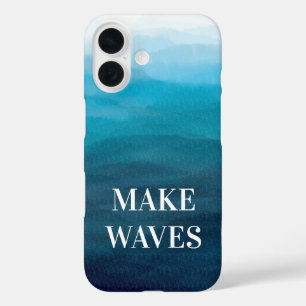 Make Waves, Turquoise Blue Sea Phone Case, Ocean iPhone 16 Case