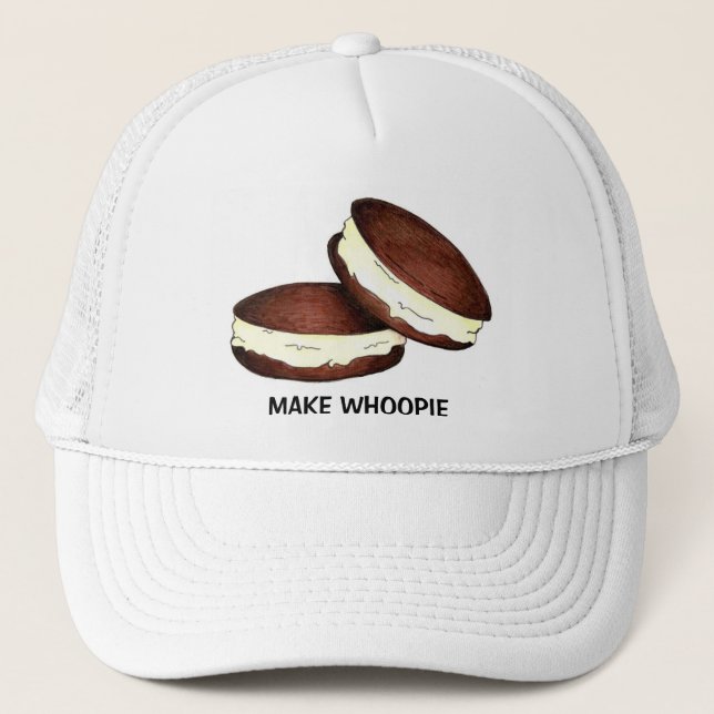 Make Whoopie Chocolate Pies PA Dutch Food Foodie Trucker Hat (Front)