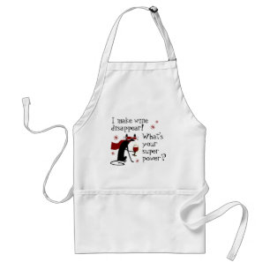 Make Wine Disappear Superpower Quote with Cat Standard Apron