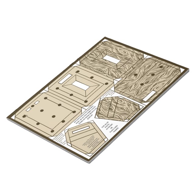 make wood print photo frame card ornament pin notepad (Angled)