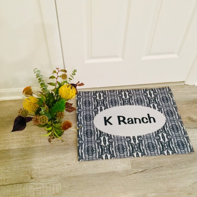 Make You Own Text Grey Silver Gray Black Door Mat (Creator Uploaded)