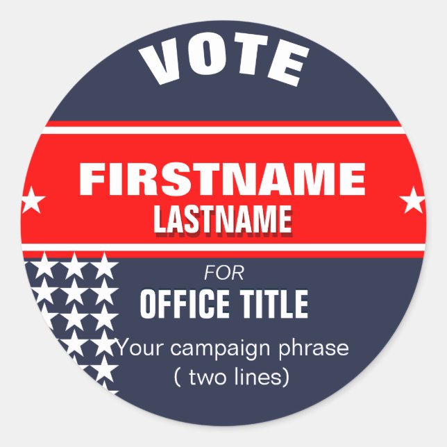 Make your campaign Round Sticker (Front)