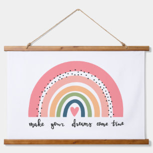 Make Your Dreams Come True Rainbow Hanging Tapestry