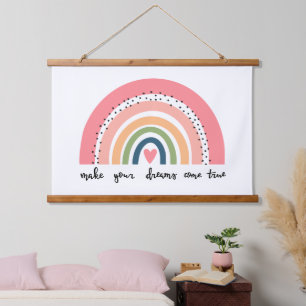 Make Your Dreams Come True Rainbow Hanging Tapestry